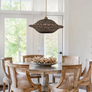 Lightsin Elegant Black & Natural Design Bamboo Pendant Light