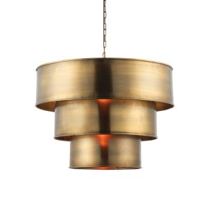 tiered industrial brass pendant