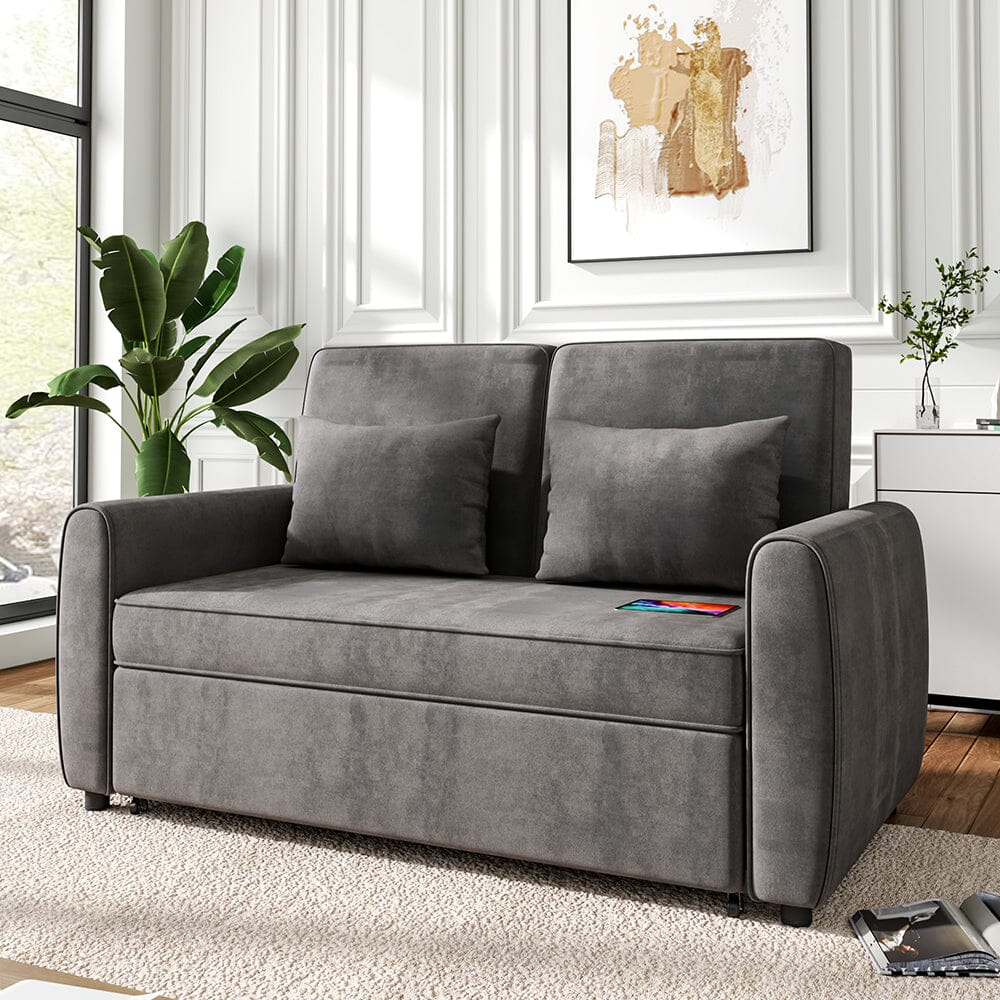 Convertible Pull Out Sofa Bed with Reclining Backrest - Image 2