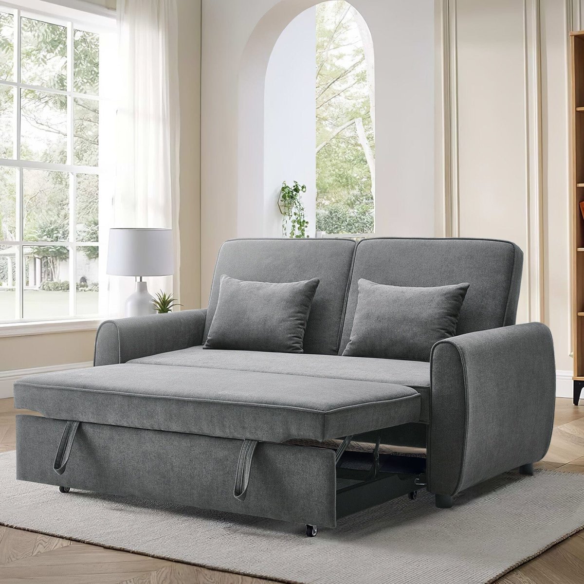 Convertible Pull Out Sofa Bed with Reclining Backrest - Image 8